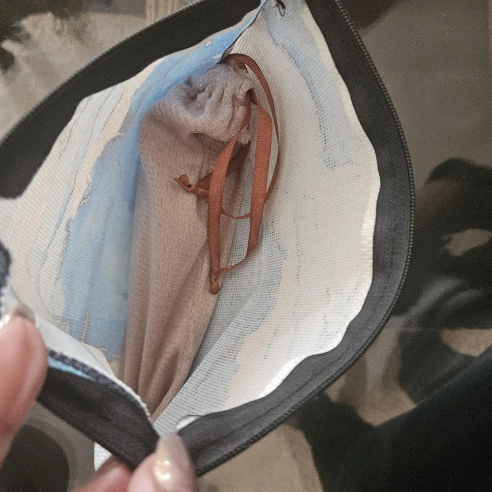 Small fabric Makeup bag with brushes